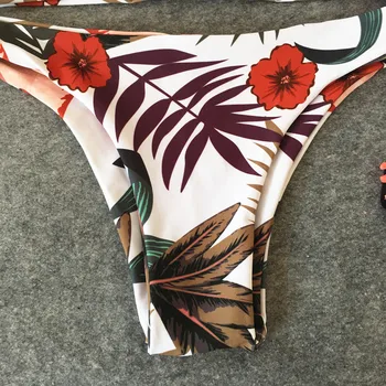 Seksualus Bikini Moterims Maudymosi Kostiumėlį 2019 M. Vasarą Iškirpti Maudymosi Kostiumai Push Up Bikinis Džiunglių Lapų Spausdinimo Maudymosi Kostiumėliai, Brazilijos Paplūdimio Biquini