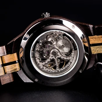 DODO ELNIAS Medienos Vyrų Mechaninė Žiūrėti Didmeninė часы мужские Montre Automatique Homme Laikrodis Vyrų Kalėdų dovana