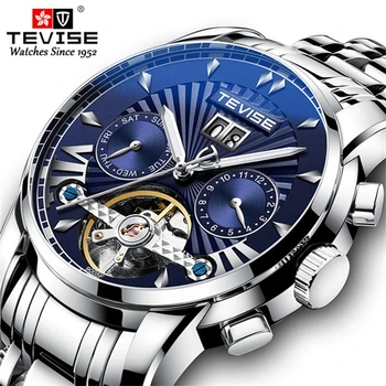 TEVISE Tarptautinės mados vyriški mechaninis laikrodis laikrodis atsparus vandeniui verslo pamatyti, mechaninė automatinė žiūrėti fashion laikrodžiai