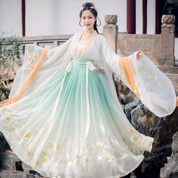 Kinų Stiliaus Hanfu Drabužių Classic Lady Siuvinėjimo Senovės Cosplay Kostiumai, Tradiciniai Liaudies Šokiai Etapo Rezultatus Drabužiai