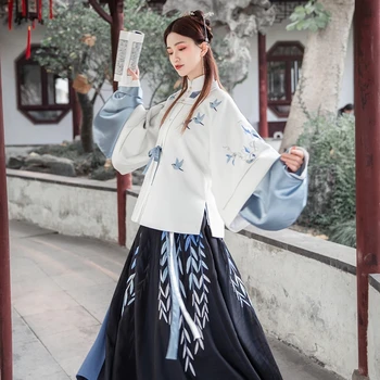 Kinų Stiliaus Hanfu Drabužių Classic Lady Siuvinėjimo Senovės Cosplay Kostiumai, Tradiciniai Liaudies Šokiai Etapo Rezultatus Drabužiai