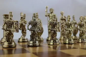 Istorinė Romos Duomenys Metalo Šachmatų Rinkinį Suaugusiųjų,Rankų darbo Vienetų ir Marmuro Dizaino Medžio Šachmatų Lenta Karalius 11cm