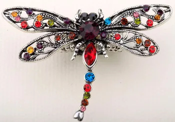 Dragonfly ruožas žiedas moterims vasaros papuošalai antikvariniai sidabro ir aukso spalvos M kristalų didmeninė dropshipping