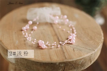 Pearl string granulių šukuosena švino gėlių baby girl naujagimių fotografijos propsshooting priedai vestuvių headnand šalis galvos apdangalai