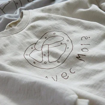 2020 m. Rudenį korėjos Vaikų Drabužiai Nauji Berniukų ir Mergaičių Mados Paprasta Spausdinti ilgomis Rankovėmis Megztinis Laisvalaikio T-shirt