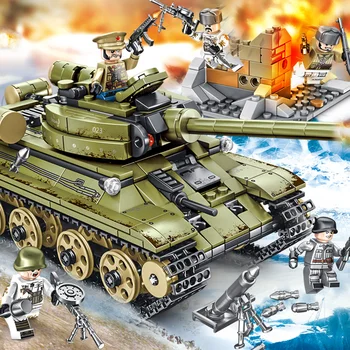 Sembo Blokuoti LCM3 Iškrovimo Laivų ir tankų WW2 Armijos Pastato Blokus Karinės Plytų Su 6 Kareivis Pav Konstruktorius Žaislai Vaikams