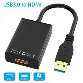 2020 HD 1080P USB į HDMI Adapteris USB 3.0 HDMI Vaizdo Garso Multi Stebėti Keitiklio Kabelį, PC, Nešiojamas Projektorius HDTV LCD TV