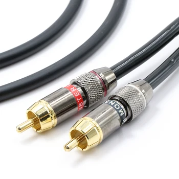 HI-End rca kabelis Garso signalo laidas JACK kištukas 3.5 mm, viena su dviem RCA Sąsaja hifi stiprintuvas, garso, 3.5 mm Male 2 RCA Male už Subwoof