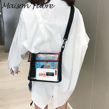 Maison Fabre Maišelį lady moterų Skaidrus Peties maišas su užtrauktuku Telefonas atsparus Vandeniui, rankinės 2020 mados mergaičių Kelionės Crossbody krepšys