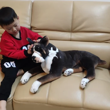 Dorimytrader pop realus gyvūnų Boksininkas šuo didelis pliušinis Žaislas įdaryti modeliavimas šunelis lėlės dovana vaikams 31inch 80cm DY61895