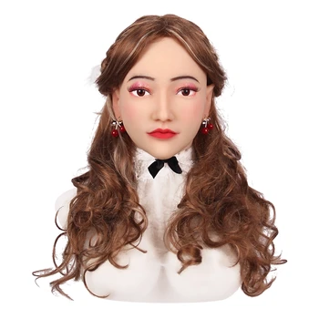 Alice Veido Kaukė Realus Minkšto Silikono Moterų Kaukė Maskuotis Helovinas Kaukė Crossdresser Drag Queen Transseksualų 3G