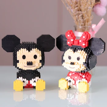 Mickey Minnie Diamond Blokuoti Daisy Donaldas Mini Pav Juokinga Veido Mikro Statybinės Plytos Modelis Žaislai Vaikams