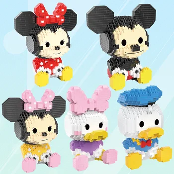 Mickey Minnie Diamond Blokuoti Daisy Donaldas Mini Pav Juokinga Veido Mikro Statybinės Plytos Modelis Žaislai Vaikams