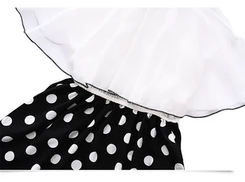 Balta Raukiniai Šifono Suknelė Paauglių Mergaičių Atsitiktinis Rankovių Peties Off Sundress Vaikų Vasaros Suknelės su Skrybėlę 12 13 14