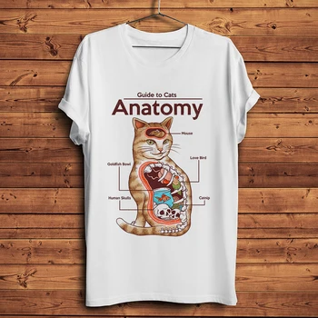 Anatomija Katė, juokingi marškinėliai homme vasaros naują trumpas rankovės marškinėliai vyrams balta atsitiktinis marškinėlius unisex streetwear