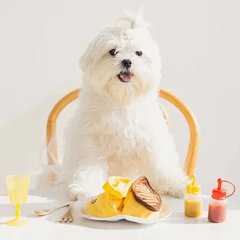 Ins karšto stiliaus korėjos omletas ryžių žaislas užsienio prekybos originalus vieną mielas šuo paslėptas maisto ėdalo nuotėkio žaislas