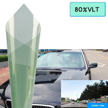 50CM x 3M Šviesiai Žalia Automobilių Šoninio Lango Atspalvis, Saulės Filmų 80% VLT Auto Namai Komercinės Stiklo Folija