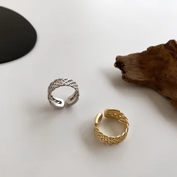 Naujų Papuošalų Derliaus Titano Plieno Tuščiaviduriai Atidaryti Žiedas Moterims Paprasta Nerūdijančio Plieno Žiedas Priedai, Didmeninė