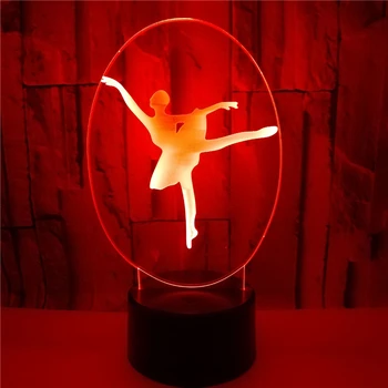 Baleto Šokėjas 3D Lempos Naktį Akrilo Lamparas USB LED Iliuzija Vaizdo Lempa, Namų Apšvietimas, Dekoro Spalva Keičiasi Touch Lavos Lamparas