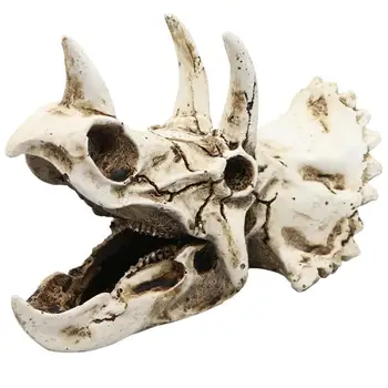 Akvariumo Dekoracija Dirbtinės Dervos Triceratopsas Galvos Kaukolės Ornamentu Žuvų Bakas Akvariumo Dekoracijos Urvo Kraštovaizdžio Naminių Gyvūnų Namai