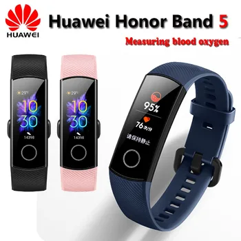 Originalus Huawei Honor Band 5 Smart Apyrankė Oximeter Magic Color Touch Screen Plaukti Insulto Nustatyti Širdies Ritmo Miego Plauko