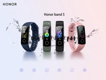 Originalus Huawei Honor Band 5 Smart Apyrankė Oximeter Magic Color Touch Screen Plaukti Insulto Nustatyti Širdies Ritmo Miego Plauko