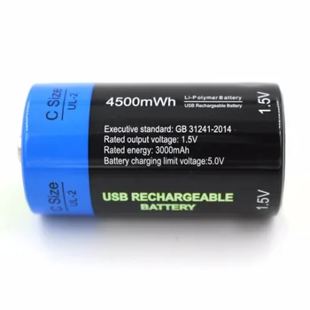 4pcs/daug Etinesan C Dydis 1,5 v Ličio LiPo 4500mWh DIDELIŲ PAJĖGUMŲ C tipo Įkraunamas C baterija Nauja