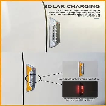 1/2 Vnt Saulės Energijos Statinių Pašalinimo Anti-Susidūrimo Šviesos diodų (LED Multi-Funkcija Įspėjamoji Lemputė Statinis Elektros krūvis LED Automobilių Šviesos