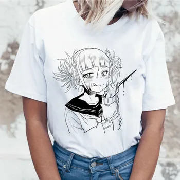 Lūs Los Naujas Ahegao Harajuku Grafinis T-Shirt Moterims, Mano Herojus Akademinės Bendruomenės Juokingas Anime Trumpas Rankovės Himiko Toga Marškinėlius Grafinis Tee Viršų