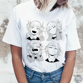 Lūs Los Naujas Ahegao Harajuku Grafinis T-Shirt Moterims, Mano Herojus Akademinės Bendruomenės Juokingas Anime Trumpas Rankovės Himiko Toga Marškinėlius Grafinis Tee Viršų