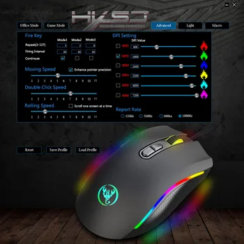 Hongsund Nauji Makro Programavimas RGB 7200DPI Šviesos Žaidimas Pelės Electric Rasės Kabelis Pelės 6 dpi Failą Reguliuojamas Žaidimų Pelės