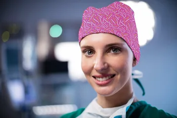 Slaugytoja skrybėlę, spausdinami ir sklandžiai chirurginės kepurės su prakaitu juostos, slaugos kepurės