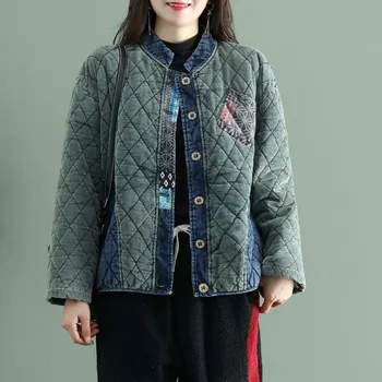 Max LuLu 2020 Naujas Kinijos Mados Dizaineris Moterų Derliaus Paltai Ponios Prarasti Šiltas Žiemines Striukes Spausdinti Kamšalu Drabužiai Plius Dydis
