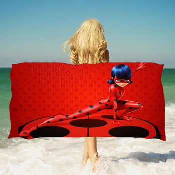 Animacinių Filmų Biedronka Merginų Paplūdimio Rankšluostį Vonia Rankšluostį Vonios Kambarys Plaukti Individualų Rankšluosčiai Kelionės Dušas, Rankšluostis Vaikams Rankšluostį Quick Dry Pagal 10