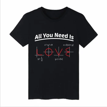 Juokinga Matematikos Kalambūras Modelio Marškinėlius trumparankoviai Medvilnės Marškinėliai Tee Moterims Viskas ko Jums Reikia-Tai Meilė, Lygtys Japanes Vyrai Tee Marškinėliai