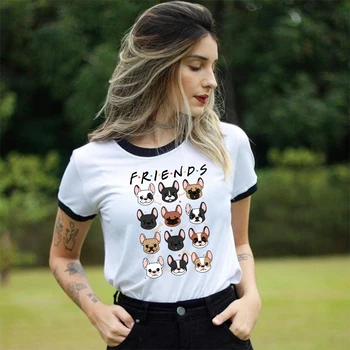 Vasaros Juokinga Moterų trumpomis Rankovėmis Marškinėliai Moterims Harajuku Mielas prancūzų Buldogas Frances vokiečių Aviganis T-shirt Pit Bull Tshirts