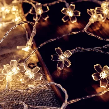 FIFLAME Girliandą Juostelės Apšvietimas Baterija LED String Pasakų Žibintai USB Kristalų Gėlės Patalpų Vestuvių Kalėdų Decors