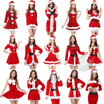 Naujas mados Suknelė 2019 Naujas Ponios Cosplay Kostiumų Kalėdų Santa Claus Etapas Rodo, Drabužių Sexy Raudona COS Šokių Skraiste, Chalatai