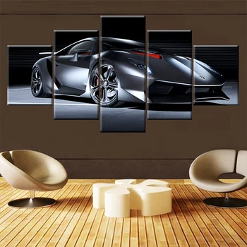 Drobė Paveikslų Sportinis Automobilis Lamborghini Sienos Meno Pagrindų Namų Dekoro 5 Gabalus HD Spausdinti Dekoratyvinis Nuotrauką Kambarį