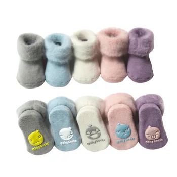 Rudenį ir žiemą, plius aksomo storio, be kaulų, kūdikių kojinės šiltas, neslidžia kūdikių kojinės 0-2 metų amžiaus naujagimių kojinės