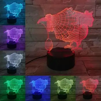 Akrilo Gyvūnų 3D LED Lempos, Miegamojo, Stalo Šalia Nakties Šviesa 7 Spalvų Keitimas Palieskite Nuotolinio Bazę Namų Puošybai Kalėdų Dovanos