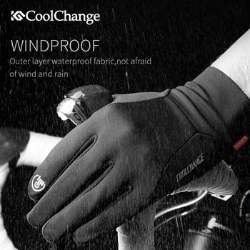 Coolchange Rudenį, Žiemos Pirštines Vėjo Šiltas Jutiklinis Ekranas Dviračių Pirštinės Visą Pirštą Dviračių Unisex guantes moto MTB Dviračių Pirštinės