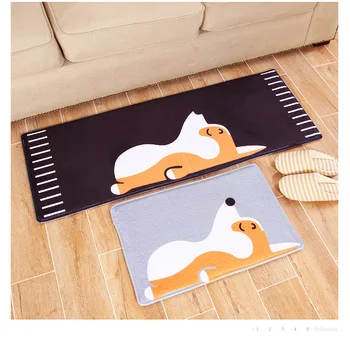 40x60cm/50x80cm/45x120cm/60x90cm animacinių filmų pliušinis Corgi šuo kilimas kilimas słomianka šuo spausdinti kilimas kilimėlis anti-slip pet kilimėlis