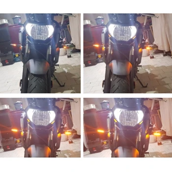 2VNT Motociklo Posūkio Signalai, LED Šviesos E11 Pastatytas LED Tekančio Vandens Indikatorių Mirksintis Indikatorius BendableTail Stop Signalas