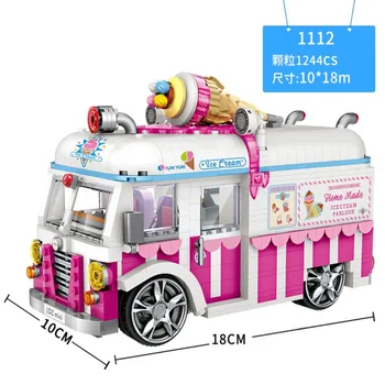 LOZ MINI Blokai Hot Dog Ledų Sunkvežimis Mini Automobilio Modelį Žaislų Kūrėjas įrangos pardavimas, biuro įrangos Surinkimo Žaislai Vaikams su surinkimo vertė
