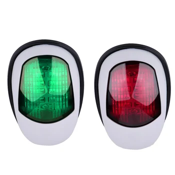 Universali Jūrinė Valtis Navigacijos Žibintas Juodas/Baltas Korpusas ABS Plastikas Signalo Lemputė 12V Raudonas ir Žalias LED