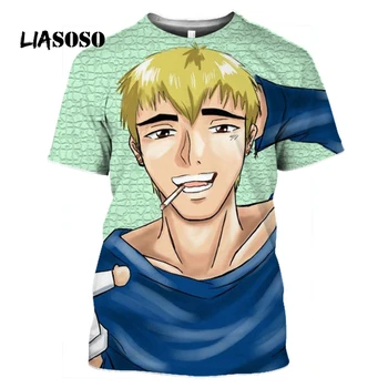 LIASOSO Vasaros Mados vyriški trumparankoviai O-kaklo 3D Spausdinimo Juokingas Anime DIDIS MOKYTOJAS ONIZUKA Unisex Harajuku Streetwear T-shirt