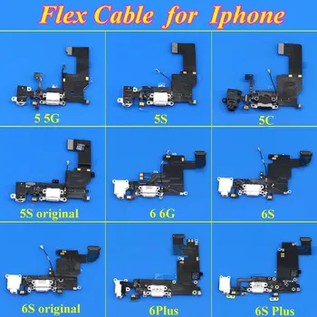 1Piece USB įkroviklis įkrovimo lizdas Skirtas iPhone 6 6S 6plus 6Splus Dokas flex kabelis Ausinių Lizdas 