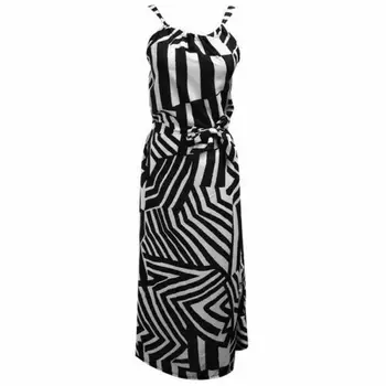 Vasarą Moterys Maxi Ilga Suknelė Naują Atsitiktinis Boho Dryžuotas Rankovių Paplūdimio Stiliaus Diržas Sundress Vestidos Moterų Streetwear Suknelė