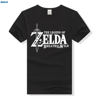 Vyrai Zelda Marškinėliai Su Ledgend of Zelda T-Shirt Marškinėlius Žaidimas Drabužių Triforce Padanges Kardas Kvėpavimas Laukinių Tee
